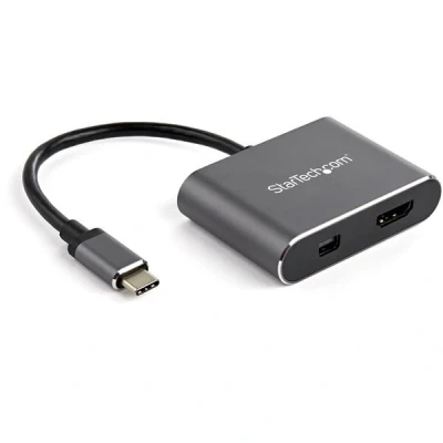 Afbeelding van StarTech.com CDP2HDMDP grafische adapter 4K HDMI/Minidisplayport in USB C out grijs