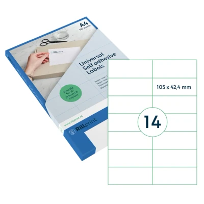 Afbeelding van Etiket Rillprint 105x42.4mm mat transparant 350 etiketten