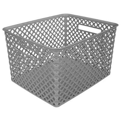 Afbeelding van 5Five Opbergmand/box van kunststof grijs 30 x 37 21 cm 19 liter Opbergmanden