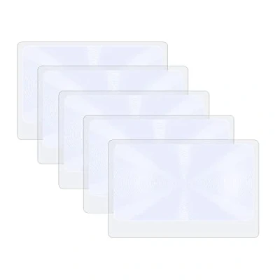Afbeelding van Molain 3X Pocket Vergrootglas 5Pcs Draagbare Fresnel Lens Creditcard Portemonnee Lenzen Sieraden Loep Leeshulp Helper