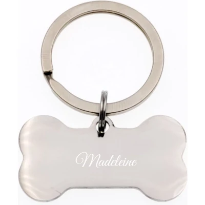 Afbeelding van Sleutelhanger Hondenbot Met Naam Gravering Madeleine