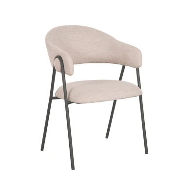 Afbeelding van LABEL51 Lowen eetkamerstoel bouclé naturel Boucle