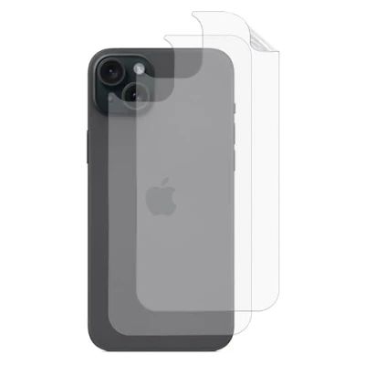Afbeelding van GIOPUEY Rugbeschermer Compatibel met iPhone 15, Matte Textuur Uitstekende kwaliteit materialen Zachte TPU 15 Back Protector Film doorschijnend [2 stuks]