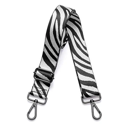 Afbeelding van Kolti Portemonnee Strap Vervanging Crossbody Handtas Streep Breed Verstelbaar, Gun Metal Buckle 18, 1.5 inch width