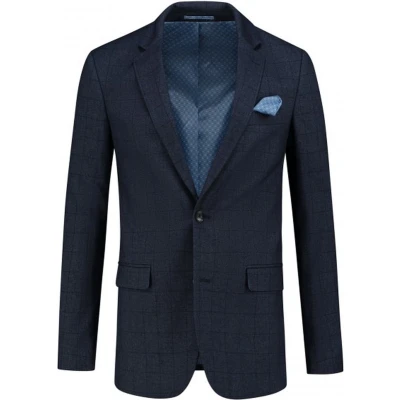 Afbeelding van Gents Colbert ruit blauw Maat 46