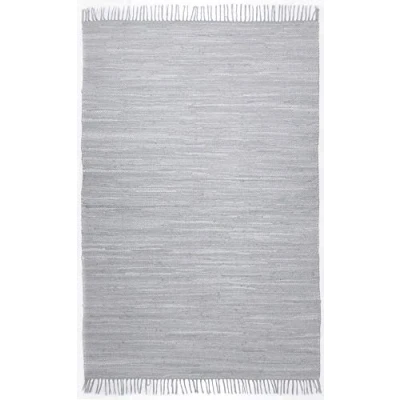 Afbeelding van Theko Dhurry Tapijt van 100% katoen, plat weefsel, tapijt, Happy Cotton, handgeweven, kleur: grijs, 60 x 120 cm