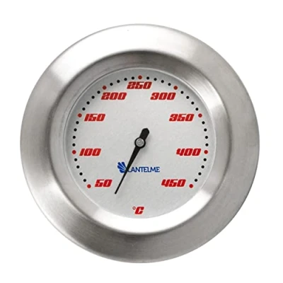 Afbeelding van Lantelme BBQ thermometer analoge kookkamer temperatuurmeting grill/rookgasgrill van roestvrij staal tot 450C Ø 75 mm x H 60