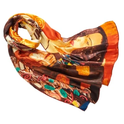 Afbeelding van Prettystern P872 160cm schilderij art prints sjaal gemaakt van pure zijde (zijden sjaal) Gustav Klimt Judith Ii
