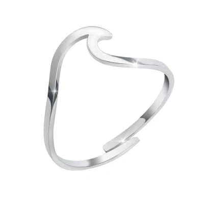 Afbeelding van Ring Wave Zilver voor dames Waterdicht Verstelbare roestvrijstalen vingerring I Incl. geschenkverpakking