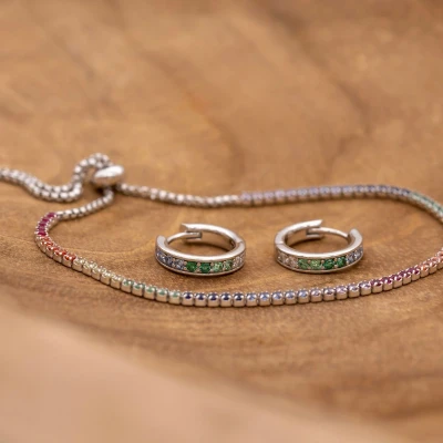 Afbeelding van 925 zilveren Stella armband met multicolour zirkonia