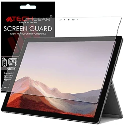 Afbeelding van TECHGEAR [Pack van 2 anti verblinding/matte schermbeschermers voor Microsoft Surface Pro 7 (12,3 inch schermscherm) Matte displaybeschermhoezen + schermreinigingsdoek en applicatorkaart