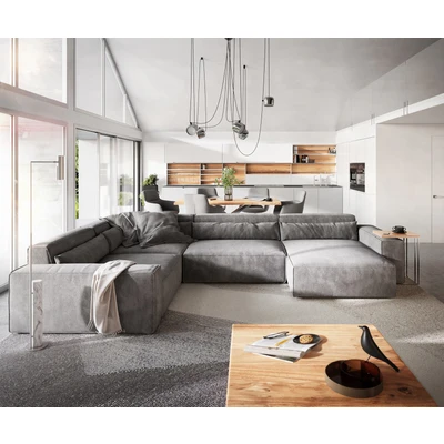 Afbeelding van Woonkamerlandschap Sirpio XL 360x260 cm microvezel taupe recamiere variabele