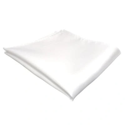 Afbeelding van TigerTie Designer pochet in effen kleur cavaliersdoek pochette grootte 30 x cm, wit, sneeuwwit, wit