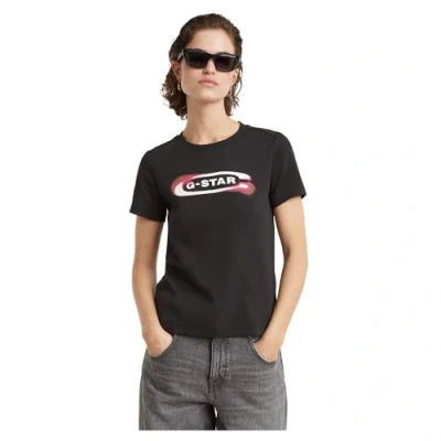 Afbeelding van G Star OLD Skool LOGO Tshirt print, Dames, Maat: XS, Black