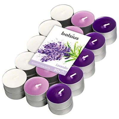 Afbeelding van Bolsius Theelichten Lavendel Geurende Multi Gekleurde 4hr Pack 30, Wax, One Size, 101826944477