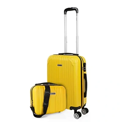 Afbeelding van ITACA Grote Koffer Trolley Reiskoffer van ITACA. Groot 4 Wielen Combinatieslot. ABS harde schaal T71570B, Geel