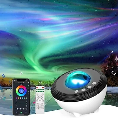 Afbeelding van Aurora Projector Smart Galaxy Light Sterrenprojector Sterrenlichtprojector Nachtlampje met Bluetooth Muziekluidspreker, Wit Geluid, APP/Afstandsbediening/Spraakbediening, DIY Licht voor