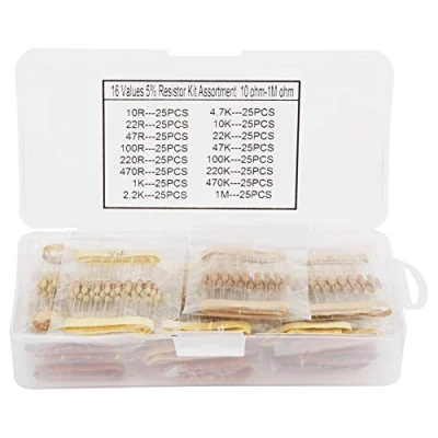 Afbeelding van 400 Stuk 16 Waarden 10ohm 1Mohm Carbon Film Weerstand 1/2W Assortiment Componenten Kit