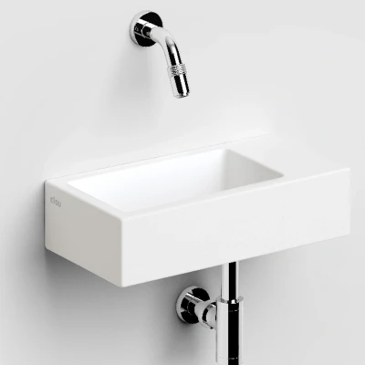 Afbeelding van Clou Flush Fontein Zonder Kraangat Met Geïntegreerde Afvoer Mat Wit Keramiek 36 cm