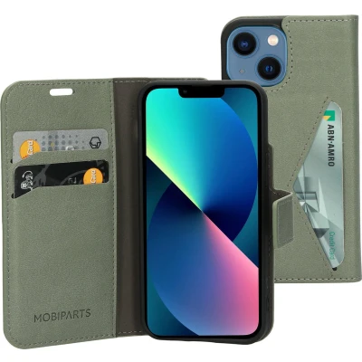 Afbeelding van Mobiparts Classic Wallet Case Apple iPhone 13 Mini Stone Green
