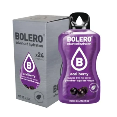 Afbeelding van Bolero Drink 24 zakjes 3 g gram sticks vruchtbereid oplosbaar poeder voor verse drank in water product, 72 stevia gezoet (Acai Berry)
