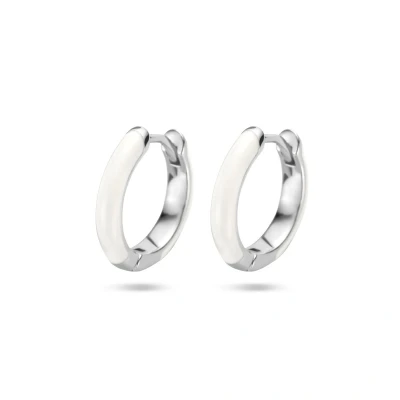 Afbeelding van zilver gerhodineerd klapoorringen emaille 1336229