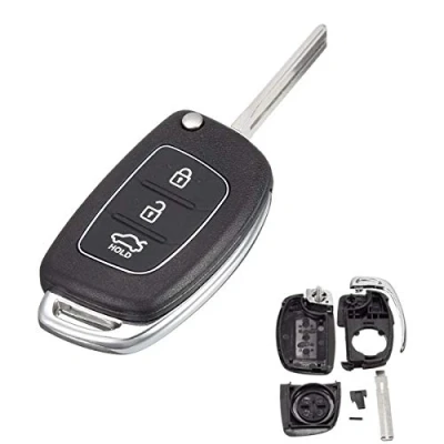 Afbeelding van Automobiel Slotenmaker 3 Knop afstandsbediening Flip Sleutel Shell Case voor Hyundai Santa ix45 ix35 i20 Fe keyless ingang fob