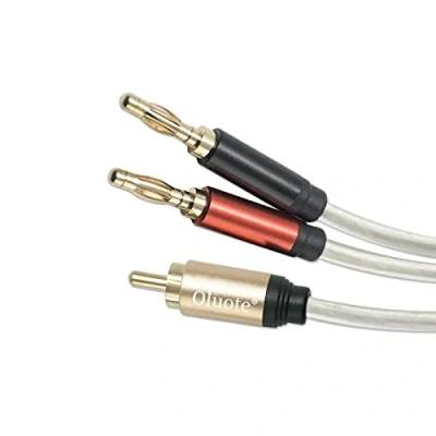 Afbeelding van Oluote Luidsprekerkabel, cinch stekker naar banam stekker, kabel voor luidspreker, adapter banaanstekker versterker en subwoofer (3 m)