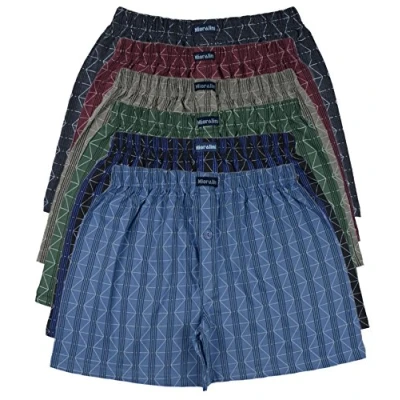 Afbeelding van 6 katoenen heren boxer, model: x gulp met knoop 06, maat: 4XL