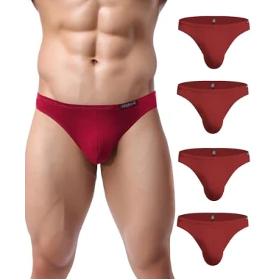 Afbeelding van Avidlove Herenondergoed, set van 4 stuks, slips, micro modal, zijdezachte onderbroek, x rood, M