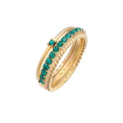 Afbeelding van Elli 3 PACK Basic Ring goldcoloured, Dames, Maat: 54, Gold coloured