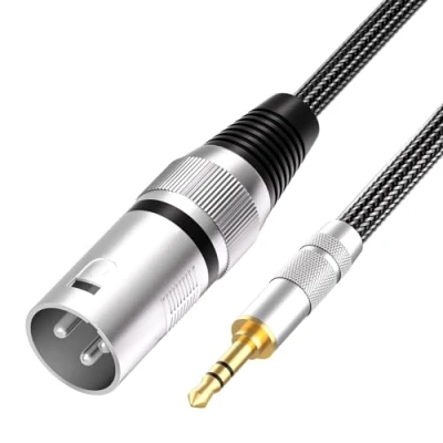 Afbeelding van Tisino 3,5 mm mini jack naar XLR kabel ongebalanceerd 1/8 &quot;Aux Stereo mannelijk adapter microfoonsnoer 1 m