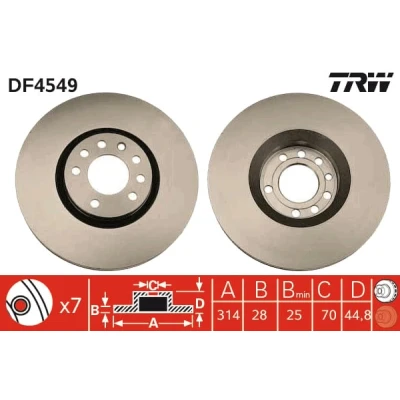 Afbeelding van Trw Remschijf DF4549