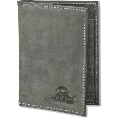 Afbeelding van Woodland Leren Creditcardetui Vintage Pasjeshouder voor 10 pasjes RFID Antraciet Grijs