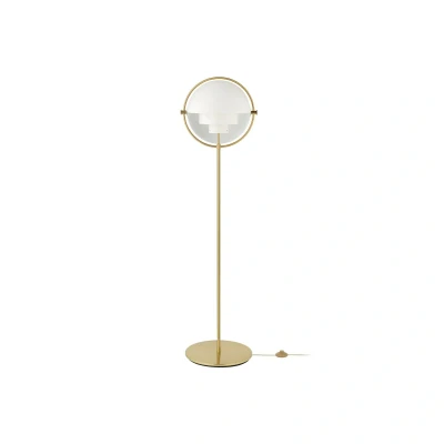 Afbeelding van Gubi Lite vloerlamp, hoogte 148 cm, messing/wit