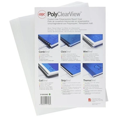 Afbeelding van GBC PolyClearView Bindomslagen 200 micron A4 Frosted Clear (100 Pack)