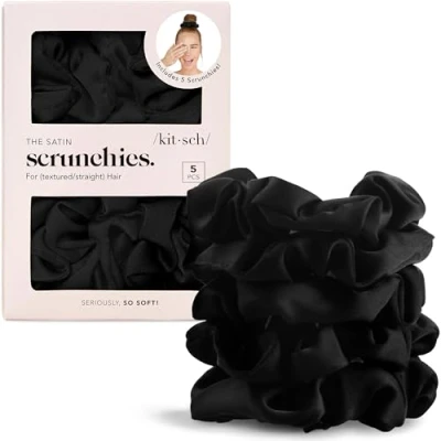 Afbeelding van Kitsch Satijnen Scrunchies zachter dan zijden voor vrouwen Leuke haarbanden en haarscrunchies haar Stijlvolle scrunchie tieners meisjes