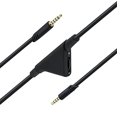 Afbeelding van Tolesum A10 A40 reservekabel 2 m, vervangende audio AUX kabel met volumeregelaar voor Astro A10/A30/A40 headset PS5/PS4/Xbox One/Serie S/X/PC/smartphone via een 3,5 mm aansluiting
