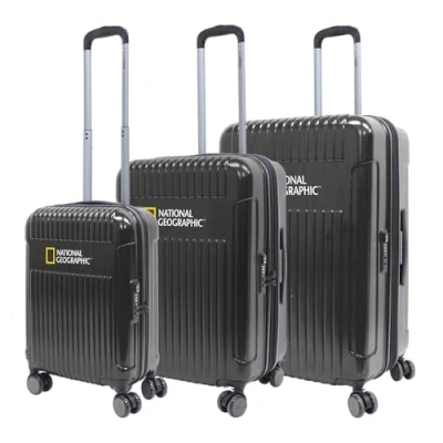 Afbeelding van National Geographic Kofferset 3 Delig Reiskoffer Set Harde Trolleyset Transit Zwart