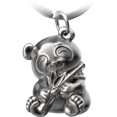 Afbeelding van FABACH panda Bear sleutelhanger Tao schattige beer geluksbrenger voor dames beste vriendin cadeau berenliefhebbers, antiek zilver, 1,