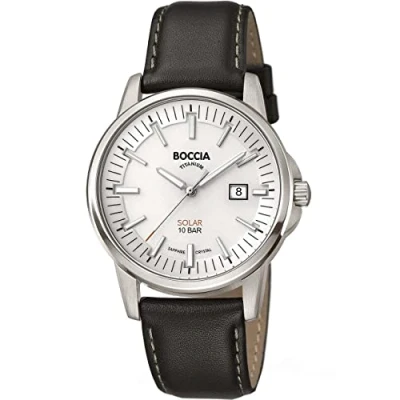 Afbeelding van Boccia 3643 01 Horloge Titanium Leder saffierglas 39 mm