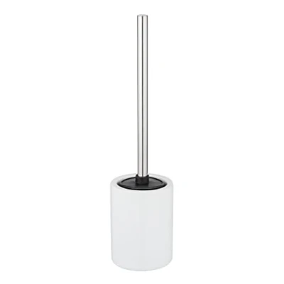 Afbeelding van WENKO Keramische toiletset Laviano wit glanzend, vrijstaande toiletborstelhouder met vervangbare siliconen lamellenborstelkop, speciaal antihechteffect voor hygiënisch reinigen, Ø 9,7 x 39 cm