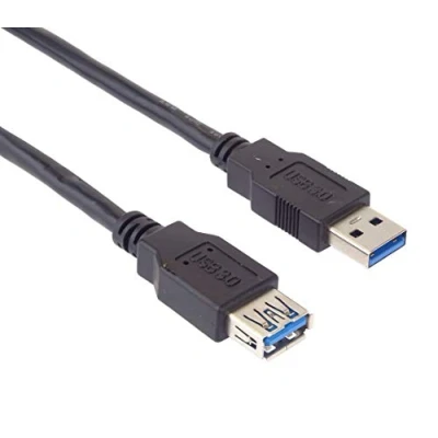 Afbeelding van PremiumCord USB 3.0 verlengkabel 0,5 m, SuperSpeed datakabel tot 5 Gbit/s, oplaadkabel, type A bus op stekker, 9 polig, 3X afgeschermd, kleur zwart, lengte m