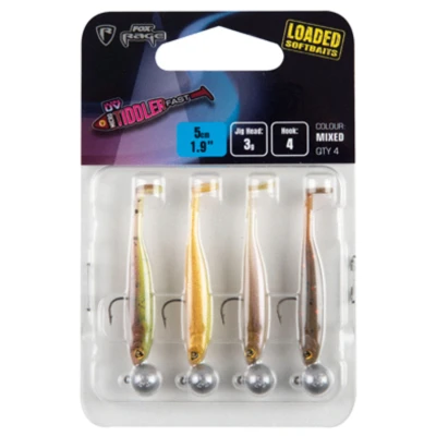 Afbeelding van Fox Rage Micro Tiddler Fast Mixed UV Colour Pack Loaded 5cm + 3g (4pcs) Shad