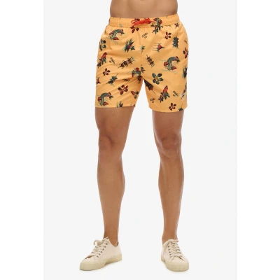Afbeelding van Superdry Mannen Gerecyclede Hawaïaanse Zwemshort 43 cm Geel Grootte: Xxl