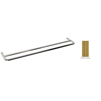 Afbeelding van Waterevolution flow dubbele handdoekhouder 60cm Geborsteld Messing A112DLE