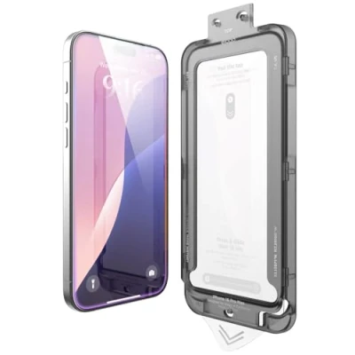 Afbeelding van elago Getemperd Glas + Schermbeschermer Compatibel met iPhone 16 Pro Max, 9H Oppervlaktehardheid, Anti Vingerafdruk, Onbreekbaar, Krasbescherming, Kristalheldere Helderheid, Bubbelvrij