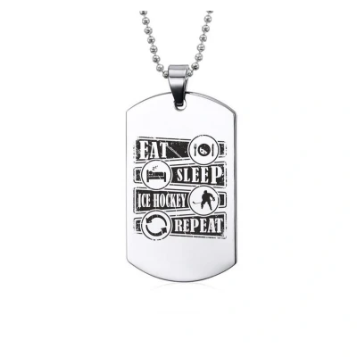 Afbeelding van Ketting RVS Eat Sleep Ice Hockey Repeat