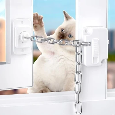 Afbeelding van 2 stks Raamsloten voor Upvc Windows, Zelfklevende Raambegrenzer Sloten Kind Huisdieren Veiligheid, Verstelbare Raamslot Geen Boren Metaal, Houten, Schuifraam