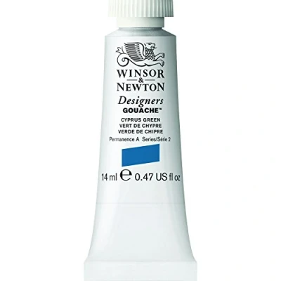 Afbeelding van Winsor &amp; Newton 0605211 Designers Gouache, fijnste kunstschilderverf, dekkend, hoogwaardige pigmenten 14ml Tube, Cyprus Green